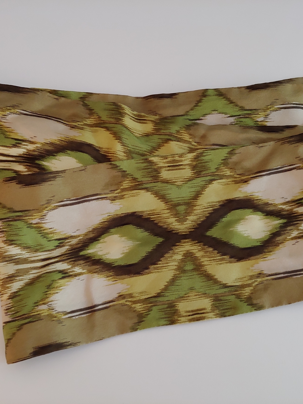 Olive Green Patterned Women's Scarf - Picture 3 of 4